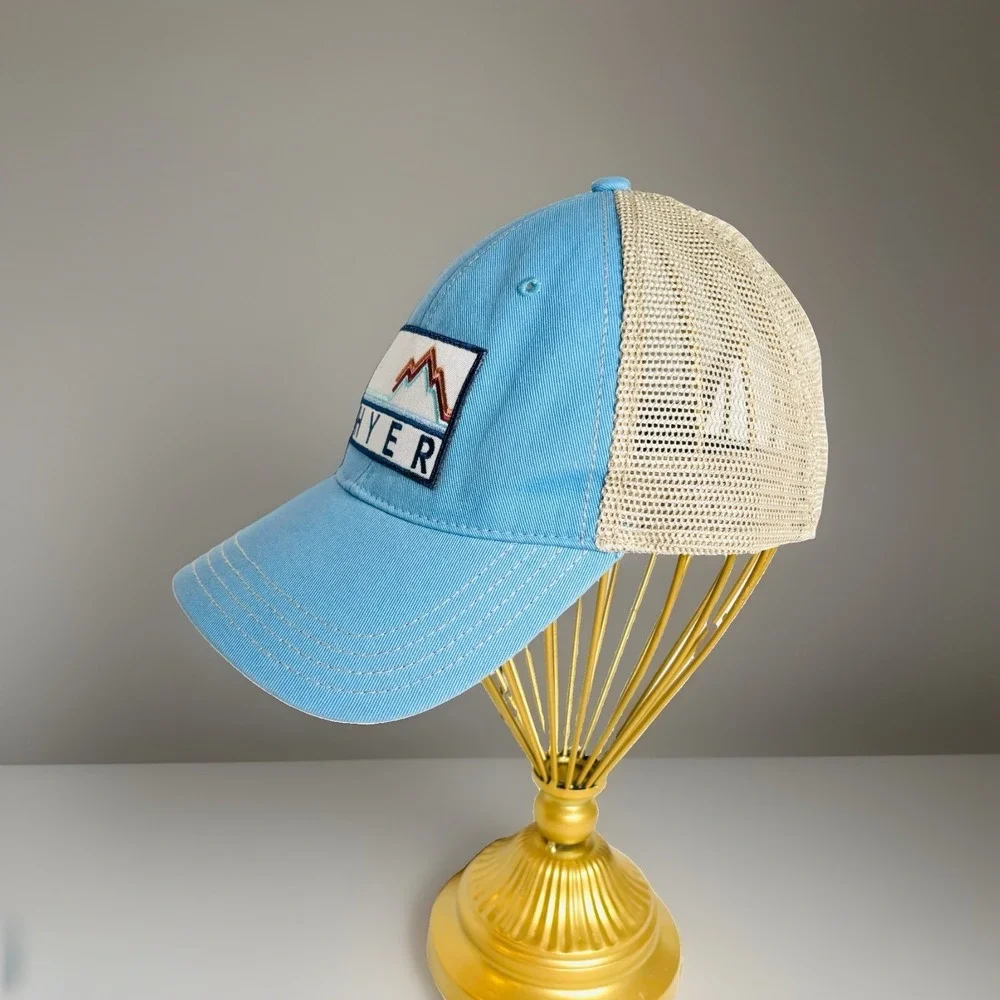 Hyer Boots Richardson 111 Trucker Hat Cap Blue Unstructured Snapback Western MD